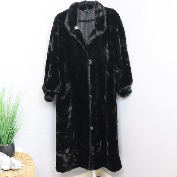 J. Percy for Marvin Richards Reversible Faux Fur Coat Black Women’s Small - Picture 1 of 7